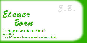 elemer born business card