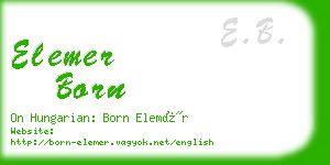 elemer born business card